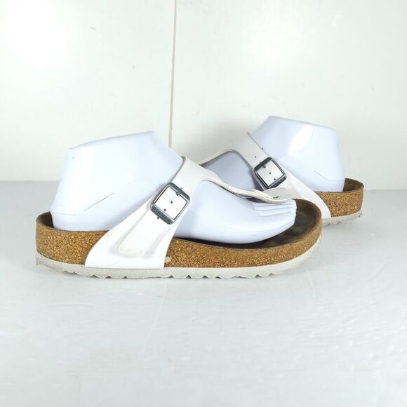 Birkenstock Women's Gizeh EU38 US9 White Birko-Flor T-strap Thong Sandals Shoes - Picture 9 of 16